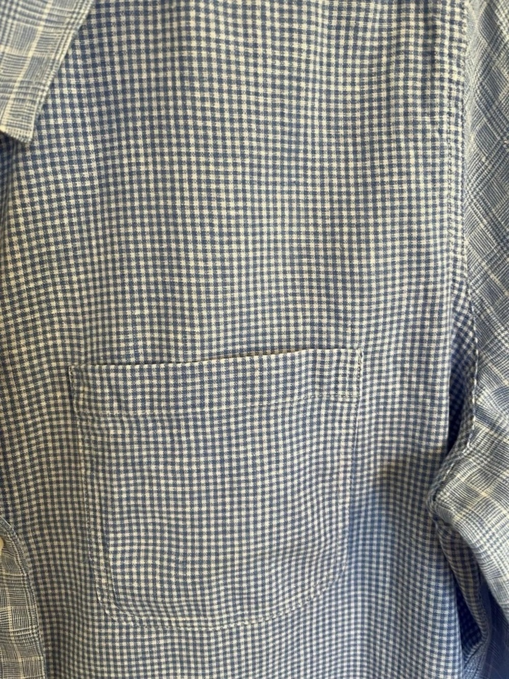 Barbour Light Blue Patchwork Check Button-Up Blouse - Picture 3 of 6